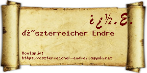 Öszterreicher Endre névjegykártya